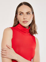 Load image into Gallery viewer, Jersey Roll Neck Tank Top in Red
