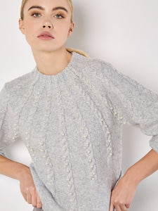 Dotted Pearl Sweater in Heather Grey