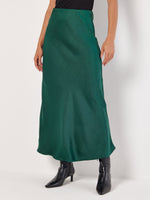 Load image into Gallery viewer, Bias Cut Maxi Slip Skirt in Green
