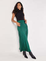 Load image into Gallery viewer, Bias Cut Maxi Slip Skirt in Green
