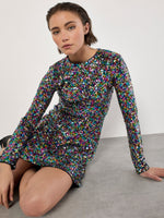 Load image into Gallery viewer, Fit and Flare Rainbow Sequin Dress
