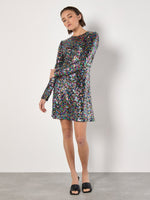 Load image into Gallery viewer, Fit and Flare Rainbow Sequin Dress
