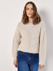 Cable Knit Sweater in Stone