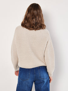 Cable Knit Sweater in Stone