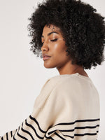 Load image into Gallery viewer, Striped Knit Tunic Sweater in Stone/Black
