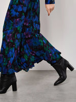 Load image into Gallery viewer, Floral High Neck Maxi Dress in Blue
