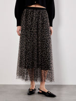 Load image into Gallery viewer, Layered Tulle Skirt in Leopard
