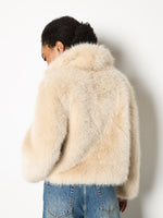 Load image into Gallery viewer, Faux Fur Short Coat in Cream
