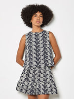 Load image into Gallery viewer, Embroidered Floral Top in Navy

