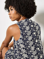 Load image into Gallery viewer, Embroidered Floral Top in Navy
