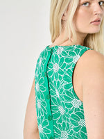 Load image into Gallery viewer, Embroidered Floral Shell Top in Green
