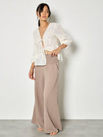 Load image into Gallery viewer, Wide Leg Gauze Trouser in Brown
