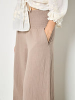 Load image into Gallery viewer, Wide Leg Gauze Trouser in Brown
