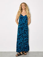 Load image into Gallery viewer, Cami Dress in Navy Animal Print
