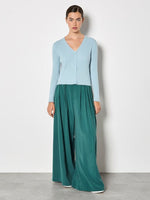 Load image into Gallery viewer, Ribbed Scallop Neck Cardigan in Sky Blue
