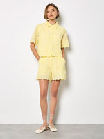 Load image into Gallery viewer, Scallop Edge Button Down in Yellow
