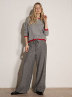 Load image into Gallery viewer, Tie Waist Wide Leg Trousers in Grey
