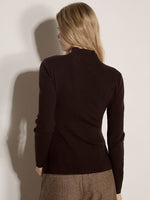 Load image into Gallery viewer, Pleat Button Knit Top in Brown
