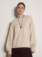 Load image into Gallery viewer, Organza Bow Back Jumper in Stone
