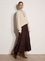 Load image into Gallery viewer, Organza Bow Back Jumper in Stone
