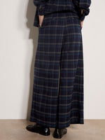 Load image into Gallery viewer, Window Check Wide Leg Trouser in Navy
