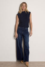 Load image into Gallery viewer, Sparkle Shirred Top in Navy
