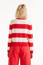 Load image into Gallery viewer, Knitted Jersey Sweater in Red Stripe
