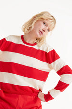 Load image into Gallery viewer, Knitted Jersey Sweater in Red Stripe
