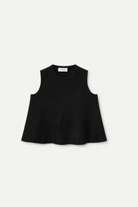 Flared Knit Top in Black