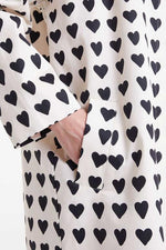 Load image into Gallery viewer, Heart Print Trench Coat in Black/Ivory
