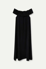 Load image into Gallery viewer, Ruffle Off Shoulder Maxi Dress in Black
