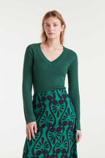 Load image into Gallery viewer, Knit Ribbed Sweater in Green
