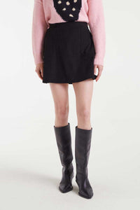 Corduroy Mini Skirt in Black