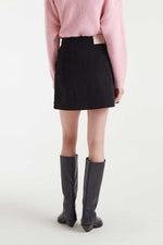Load image into Gallery viewer, Corduroy Mini Skirt in Black
