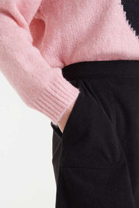 Corduroy Mini Skirt in Black