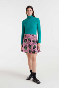 Strawberry Polka Dot Mini Skirt in Pink