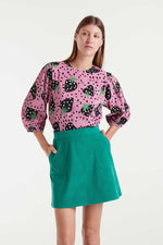 Load image into Gallery viewer, Strawberry Polka Dot Blouse in Pink
