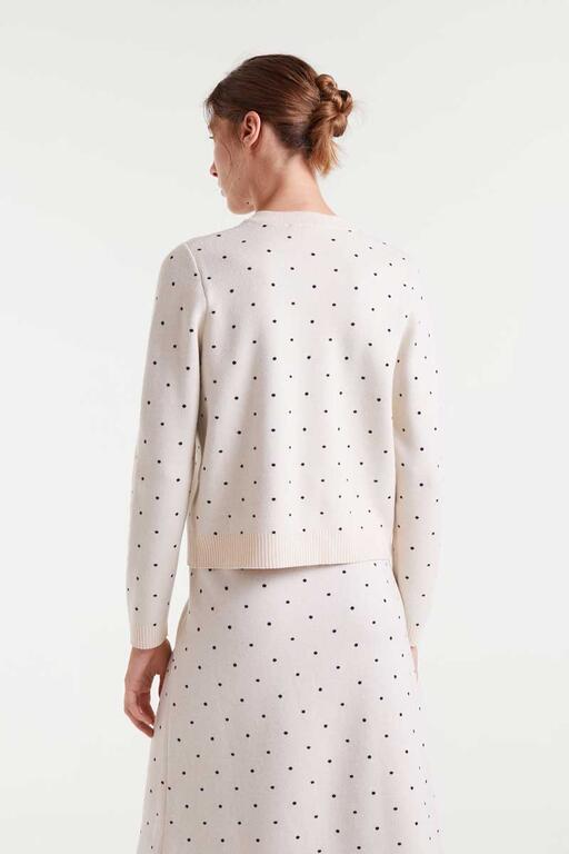 Polka Dot Cardigan in White