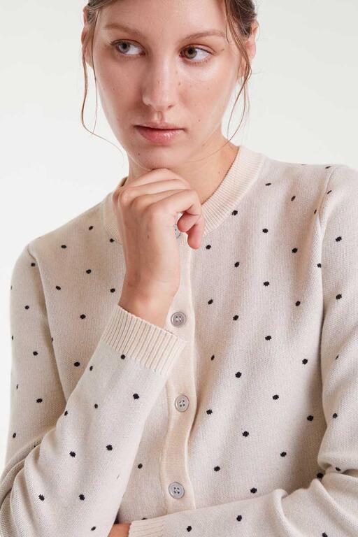 Polka Dot Cardigan in White