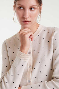 Polka Dot Cardigan in White