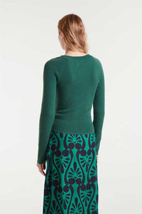 Knit Ribbed Sweater in Green