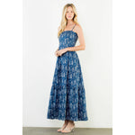 Load image into Gallery viewer, Fish Print Tiered Dress in Navy
