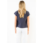 Load image into Gallery viewer, Short Sleeve Button Up Sailing Top in Navy

