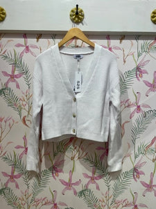 Cropped Cardigan in Bleach White