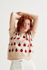 Load image into Gallery viewer, Ladybug Short Sleeve Knit in Cream

