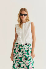 Load image into Gallery viewer, Cotton Ruffle Top in White

