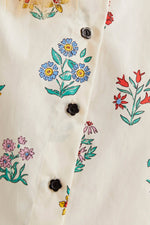 Load image into Gallery viewer, Gardener Top with Flower Buttons in White
