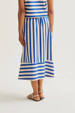 Load image into Gallery viewer, Bamboo Striped Midi Skirt in Blue
