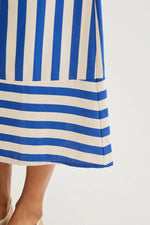 Load image into Gallery viewer, Bamboo Striped Midi Skirt in Blue
