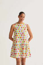 Load image into Gallery viewer, Tulip Print Short Dress in Multi
